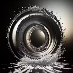 a metal object with water and bubbles on it