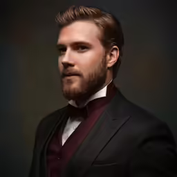 a man in a tuxedo poses for the camera