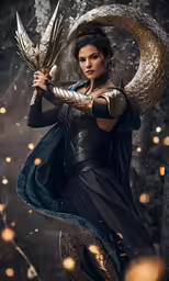 a woman dressed up as wonder in a costume and holding an arrow