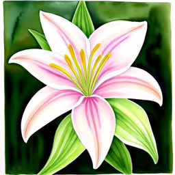 a picture of a pink and white lily