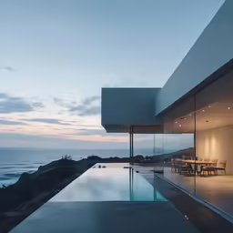 the house by the sea is overlooking the ocean