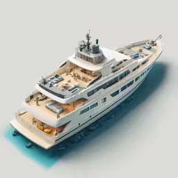 a large boat sitting in the water with no sails