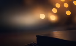 a black table with a bunch of glowing lights