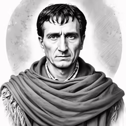 a man in scarf standing in front of a white background