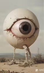 an eyeball ball is shown on the desert