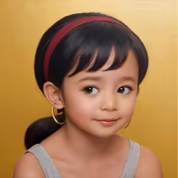 an adorable little girl with very big earrings