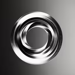 two circular rings attached to each other with a white background