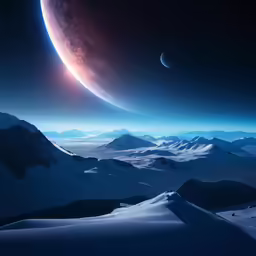 the planet and another planet in the sky
