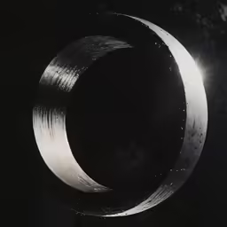 an image of the sun shining over a moon with a circle of stars
