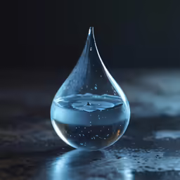 a water drop falls into a glass bowl
