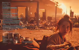 a person laying on a bed and some sort of trash behind them