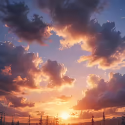 a very nice looking sky with some trees