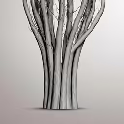 drawing of trees in the shape of branches
