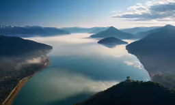 there are some mountains on a small island