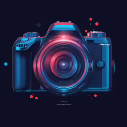 a digital camera on a dark background