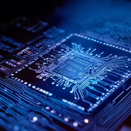 an electronic circuit board with some electrical wires