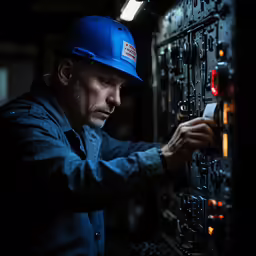 a man is working in an electrical cabinet