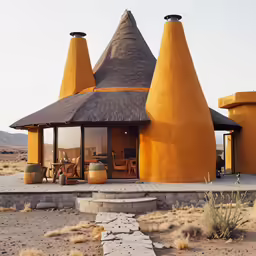 a house made out of clay in the desert