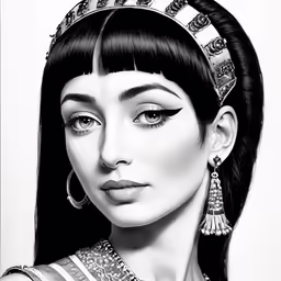 a lady wearing earrings on her head and hair