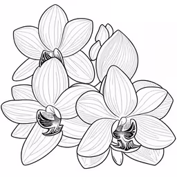 three flowers with one large flower on the side and two smaller ones