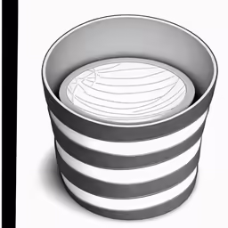 an artistic drawing of a big, black and white bowl