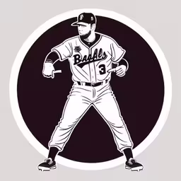 a man in a baseball uniform on top of a skateboard,a black and white baseball player with a hat on