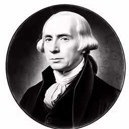 an engraving portrait of a man in black and white