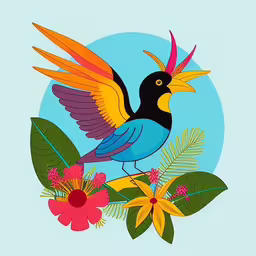 this bird is with its wings open and has its beak open