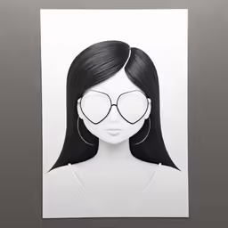 an illustration of a woman with glasses on her face