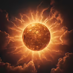 a large ball with some shapes in the middle