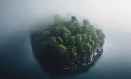 an island that has trees on top