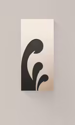 a square shaped piece of paper with black and white abstract shapes