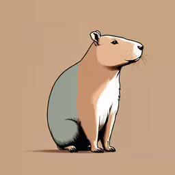 a cartoon bear with an abstract background,a drawing of an animal with brown and beige background
