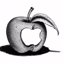 an apple with a slice missing from it