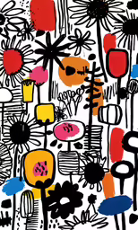 a colorful, artistic print design is featured on this page