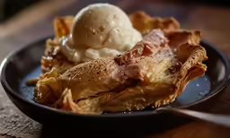a black bowl with some food on top