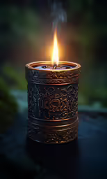 there is a metal tea light in this small holder