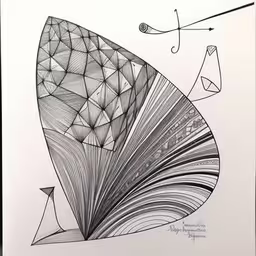 an abstract drawing is shown in this black and white photo