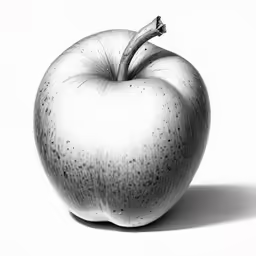 an apple with a few seeds on the stem