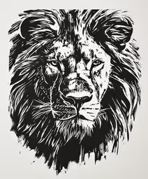 a drawing of a lion