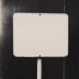 the white street sign has a black background