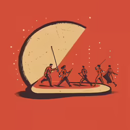 various images of a man pushing a round object while others carry them