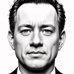 a realistic portrait of a man in suit