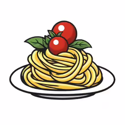 a plate of spaghetti with tomatos on top