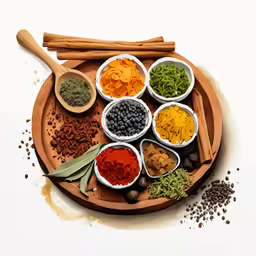 a plate filled with different types of seasonings