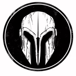 a spartan helmet with an emblem around it