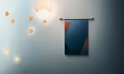 an image of a blue wall with gold stars