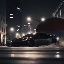 the bugatti superleg is shown in an urban scene