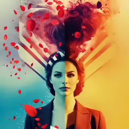 a woman is in an unusual image with the caption that reads