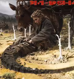 an image of a woman sitting next to a horse